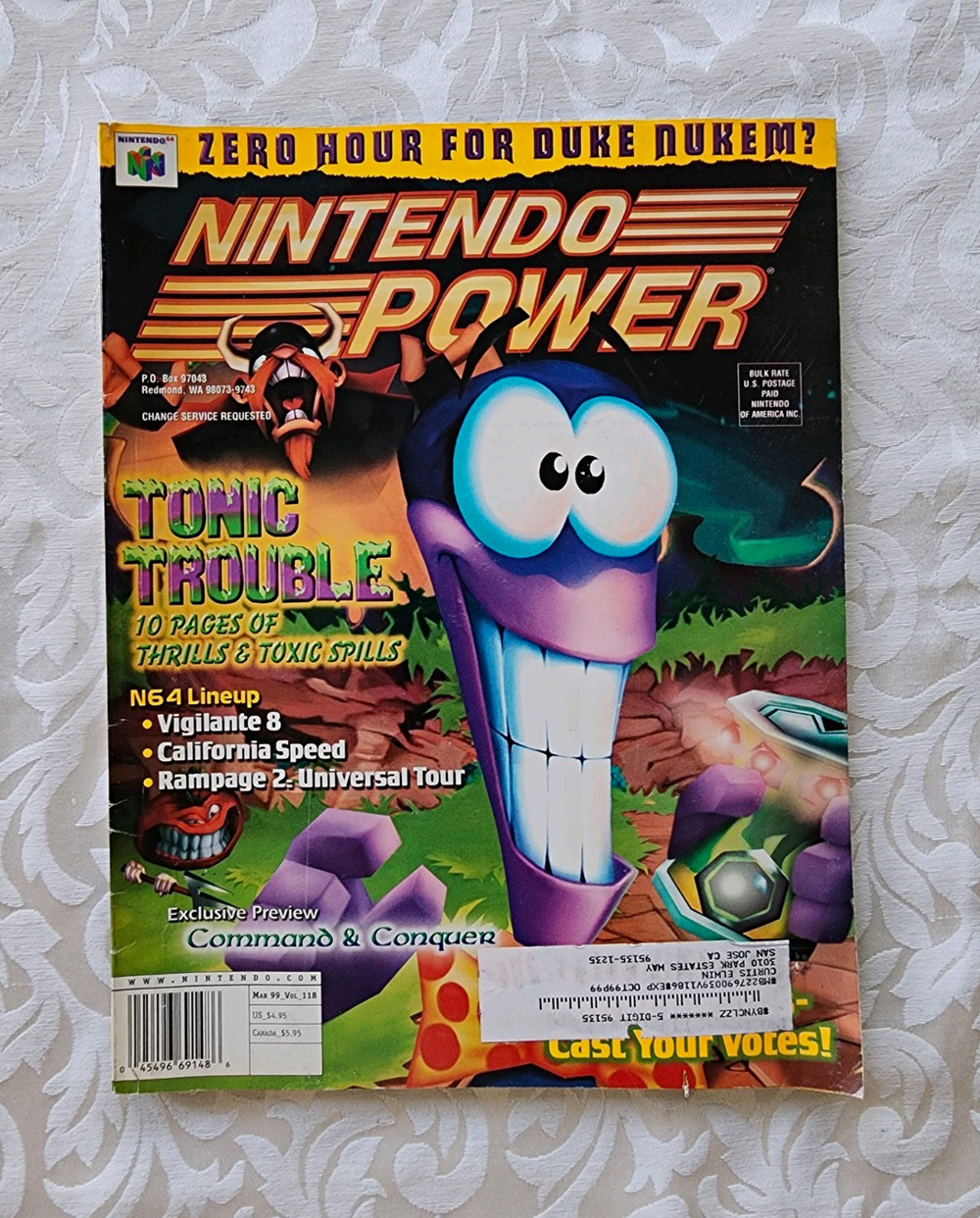 Nintendo Power May 1999 Issue 118 Nintendo 64 Tonic Trouble, w/ POSTER & CARD